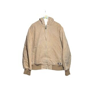 Dickies Quilted Lined Canvas Hooded Work Jacket Tan 3XL